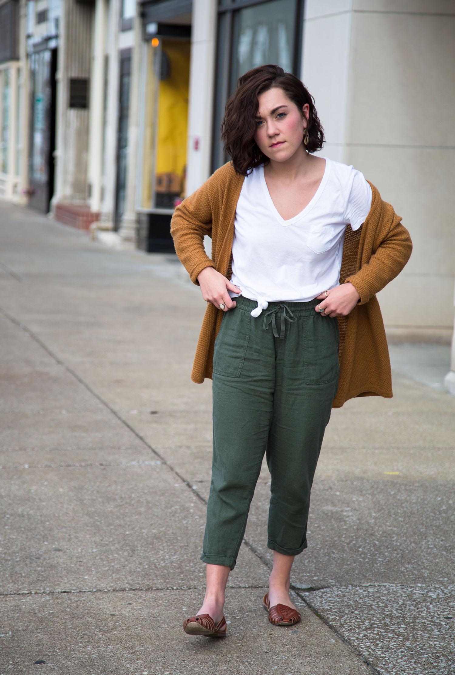 green pants business casual