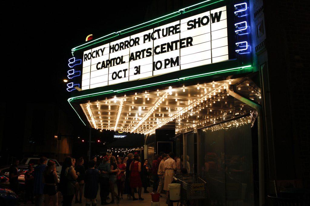 Audience members line the streets of Bowling Green, for the annual live performance of the cult classic, The Rocky Horror Picture Show on Oct. 31. Photo by Mhari Shaw.