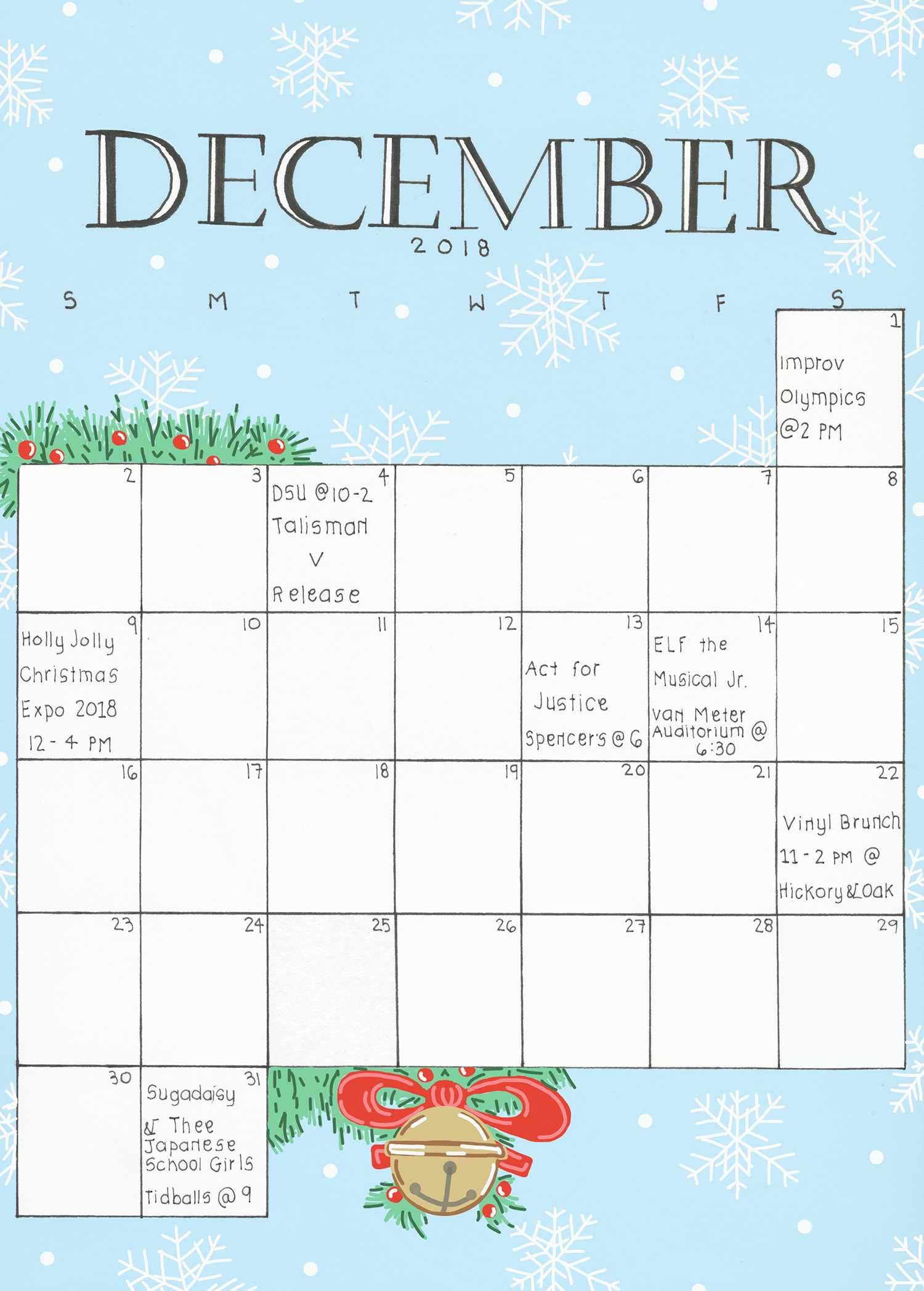 Talisman Agenda December events in Bowling Green Talisman